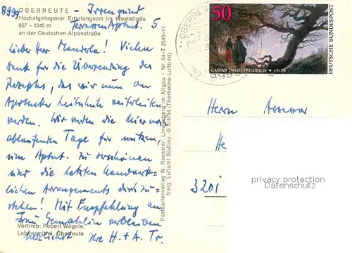 AK / Ansichtskarte Oberreute Hoechstgelegener Erholungsort im Westallgaeu Deutsche Alpenstrasse Allgaeuer Alpen Fliegeraufnahme Oberreute