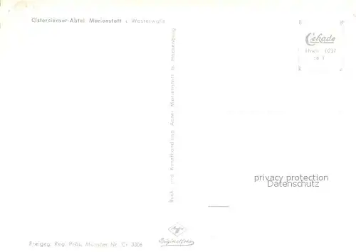 AK / Ansichtskarte Marienstatt_Westerwald Zisterzienser Abtei Fliegeraufnahme Marienstatt_Westerwald