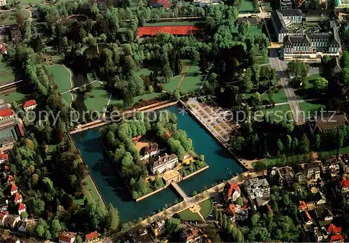 AK / Ansichtskarte Bad_Pyrmont Schloss schoenster Kurpark Deutschlands Fliegeraufnahme Bad_Pyrmont