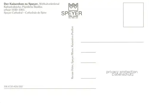 AK / Ansichtskarte Speyer_Rhein Kaiserdom Weltkulturdenkmal Fliegeraufnahme Speyer Rhein