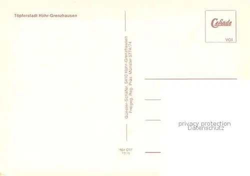 AK / Ansichtskarte Hoehr Grenzhausen Toepferstadt Fliegeraufnahme Hoehr Grenzhausen