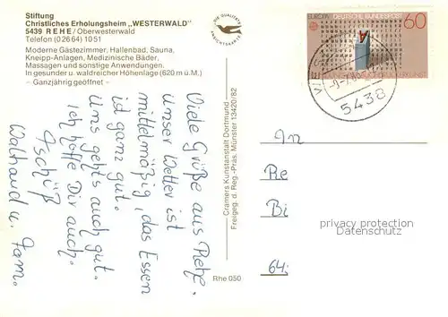 AK / Ansichtskarte Rehe_Westerwald Christliches Erholungsheim Westerwald Fliegeraufnahme Rehe_Westerwald