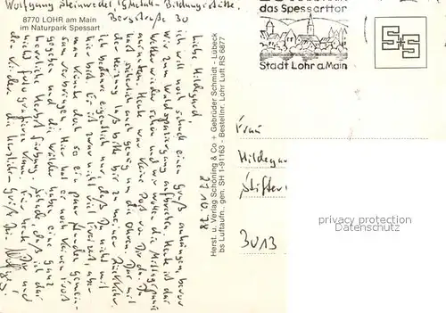 AK / Ansichtskarte Lohr_Main Naturpark Spessart Fliegeraufnahme Lohr_Main