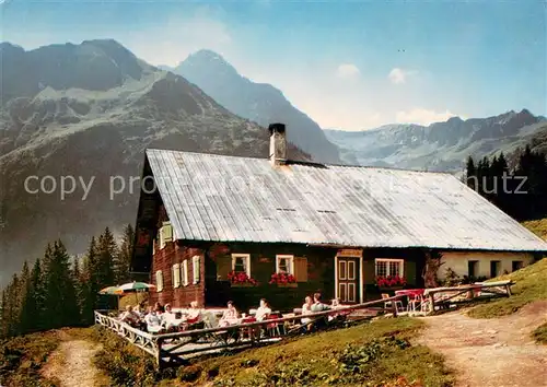 AK / Ansichtskarte Mittelberg_Kleinwalsertal Stutzalpe Terrasse Mittelberg_Kleinwalsertal