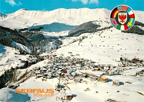 AK / Ansichtskarte Serfaus_Tirol Fliegeraufnahme mit Komperdell Schigebiet Serfaus Tirol