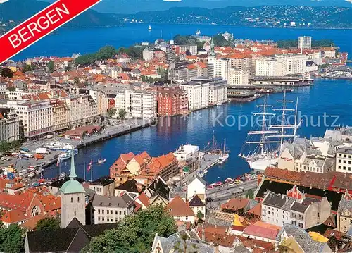 AK / Ansichtskarte Bergen_Norwegen Vaegen Fliegeraufnahme Bergen Norwegen