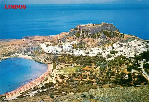 AK / Ansichtskarte Lindos_Lindo Fliegeraufnahme Lindos Lindo
