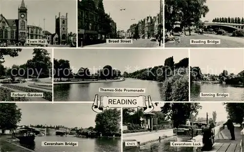 AK / Ansichtskarte Reading Town Hall Broad Street Reading Bridge Forbury Gardens Thames Side Promenade Sonning Bridge Caversham Bridge Caversham Lock 