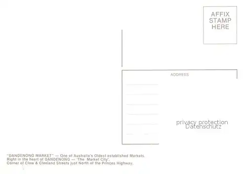 AK / Ansichtskarte Dandenong Markets Details Dandenong