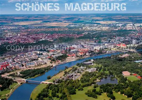 AK / Ansichtskarte Magdeburg_Elbe Fliegeraufnahme 
