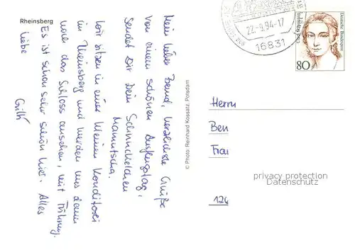 AK / Ansichtskarte Rheinsberg Fliegeraufnahme Rheinsberg