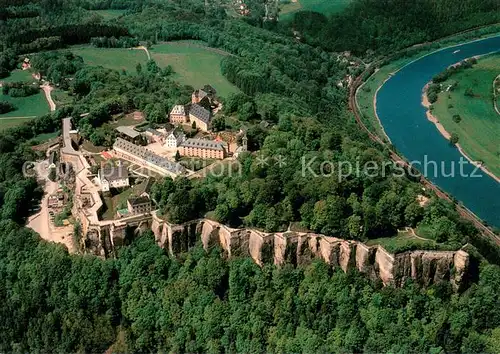 AK / Ansichtskarte Koenigstein_Saechsische_Schweiz Festung Koenigstein Fliegeraufnahme Koenigstein_Saechsische