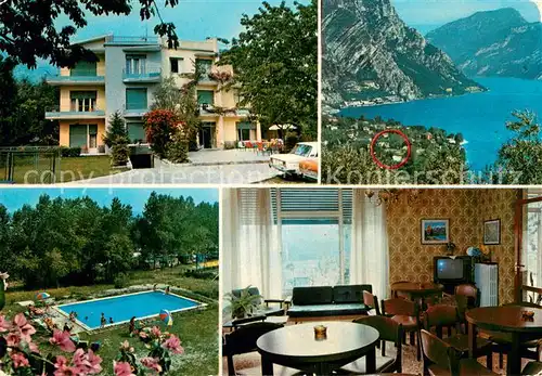 AK / Ansichtskarte Limone_sul_Garda Pensione La Fiorita Pool Lago di Garda Limone_sul_Garda