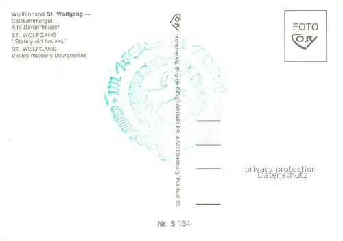 AK / Ansichtskarte St_Wolfgang_Salzkammergut Alte Buergerhaeuser St_Wolfgang_Salzkammergut