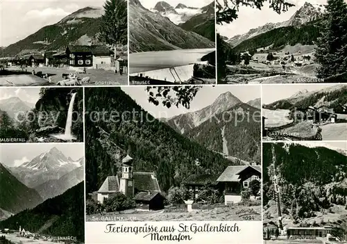 AK / Ansichtskarte St_Gallenkirch_Vorarlberg Gortipohl Stausee Gargellen Kirche Garfreschen Fermuntwerk St_Gallenkirch_Vorarlberg