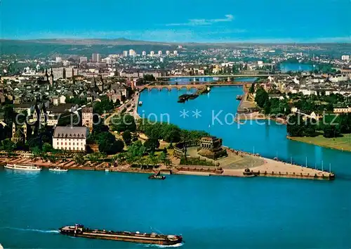 AK / Ansichtskarte Koblenz_Rhein Blick zum Deutschen Eck Koblenz_Rhein