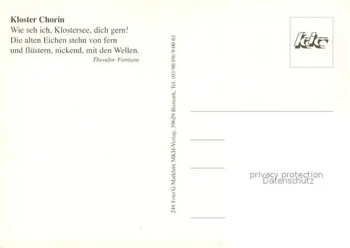 AK / Ansichtskarte Chorin Kloster Chorin Fliegeraufnahme Chorin