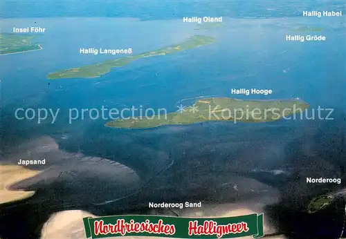 AK / Ansichtskarte Nordfriesland Nordfriesisches Halligmeer Fliegeraufnahme Nordfriesland