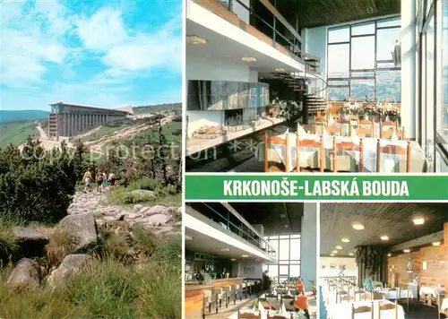 AK / Ansichtskarte Krkonose Labska bouda Horsky hotel Interieur Krkonose