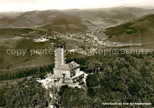 AK / Ansichtskarte Altenhundem Aussichtsturm Hohe Bracht Fliegeraufnahme Altenhundem