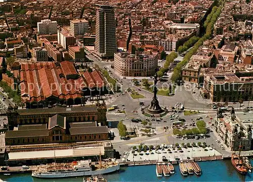 AK / Ansichtskarte Barcelona_Cataluna Puerta de la Paz vista aerea Barcelona Cataluna