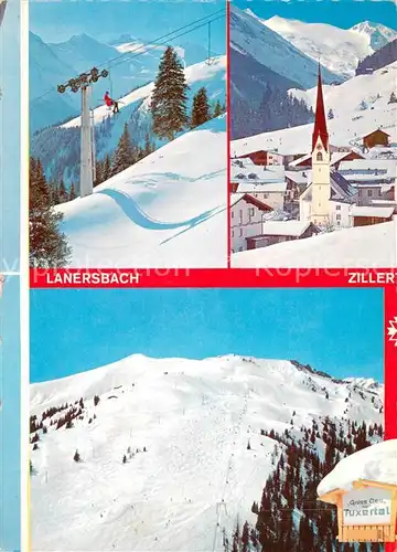 AK / Ansichtskarte Lanersbach Eggalmbahn Panorama Blick gegen Olperer Grueblspitze Winterlandschaft Zillertaler Alpen Lanersbach