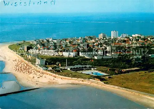 AK / Ansichtskarte Norderney_Nordseebad Weststrand Nordseeinsel Fliegeraufnahme Norderney_Nordseebad