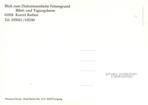 AK / Ansichtskarte Rathen_Saechsische Schweiz Diakonissenheim Felsengrund Fliegeraufnahme Rathen Saechsische Schweiz