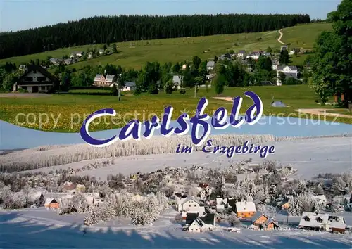 AK / Ansichtskarte Carlsfeld_Erzgebirge Fliegeraufnahme Carlsfeld Erzgebirge