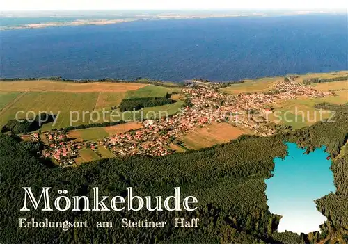 AK / Ansichtskarte Moenkebude am Stettiner Haff Fliegeraufnahme Moenkebude