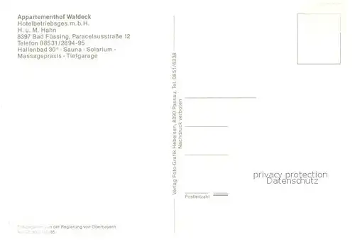 AK / Ansichtskarte Bad_Fuessing Appartementhof Waldeck Fliegeraufnahme Bad_Fuessing