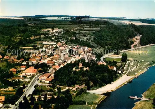 AK / Ansichtskarte Polle_Oberweser Fliegeraufnahme Polle_Oberweser