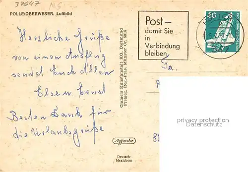 AK / Ansichtskarte Polle_Oberweser Fliegeraufnahme Polle_Oberweser