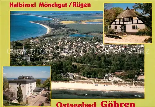 AK / Ansichtskarte Goehren_Ruegen Halbinsel Moenchgut Fliegeraufnahme Hotel Nordperd Moenchgut Museum Goehren Ruegen