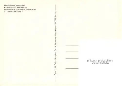 AK / Ansichtskarte Ostritz Zisterzienserinnenabtei Klosterstift St Marienthal Fliegeraufnahme Ostritz