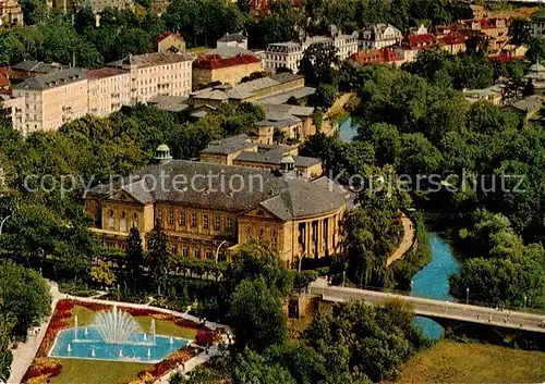 AK / Ansichtskarte Bad_Kissingen Regentenbau mit Rosengarten und Saale Fliegeraufnahme Bad_Kissingen