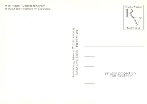 AK / Ansichtskarte Goehren_Ruegen Fliegeraufnahme mit Nordstrand und Seebruecke Goehren Ruegen