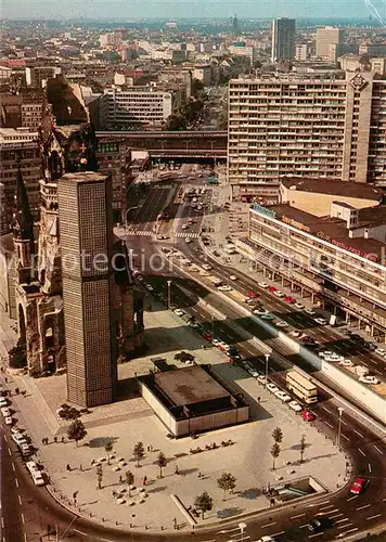 AK / Ansichtskarte Berlin Blick vom Europa Center auf Gedaechtniskirche mit Hardenbergstrasse am Zoo Berlin