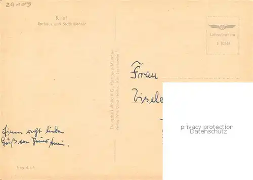 AK / Ansichtskarte Kiel Rathaus und Stadttheater  Kiel