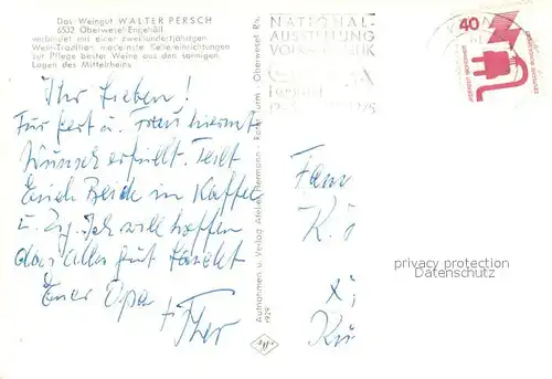 AK / Ansichtskarte Engehoell Fliegeraufnahme mit Weingut Walter Persch Engehoell