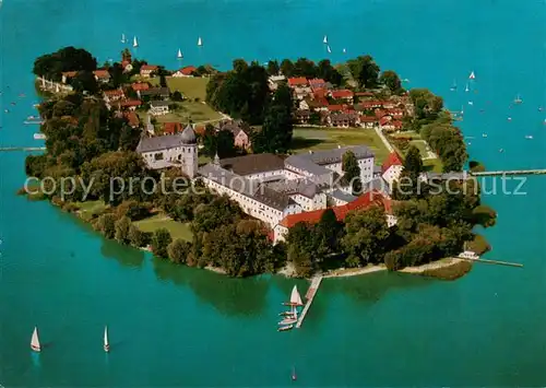 AK / Ansichtskarte Fraueninsel_Chiemsee Abtei Frauenwoerth Fliegeraufnahme Fraueninsel Chiemsee