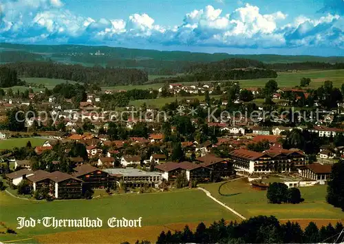 AK / Ansichtskarte Bad_Endorf Fliegeraufnahme mit Jod Thermalbad und Chiemgauer Bergen Bad_Endorf