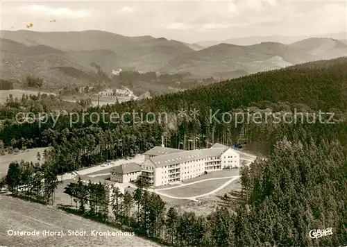AK / Ansichtskarte Osterode_Harz Staedt Krankenhaus Fliegeraufnahme Osterode_Harz