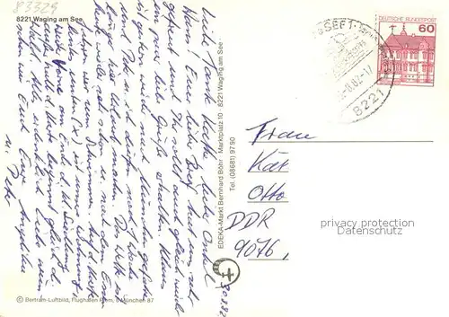 AK / Ansichtskarte Waging_See Fliegeraufnahme Waging_See