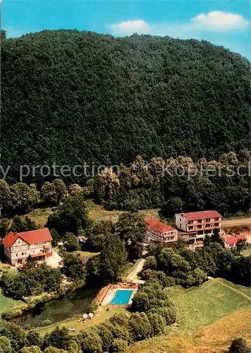 AK / Ansichtskarte Bergfreiheit Hotel Pension Die Hardtmuehle mit Freibad Fliegeraufnahme Bergfreiheit
