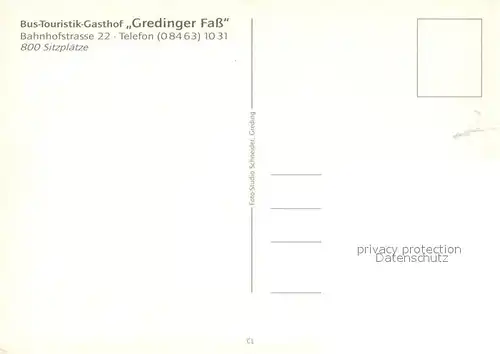 AK / Ansichtskarte Greding Gasthaus Gredinger Fass Greding