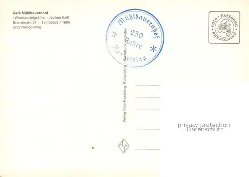 AK / Ansichtskarte Ruhpolding Caf? M?hlbauernhof Windbeutelgr?fin Ruhpolding