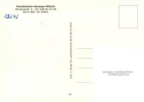 AK / Ansichtskarte Reit_Winkl Fremdenheim Harrasser Wilhelm Reit_Winkl