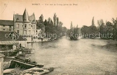 AK / Ansichtskarte Moret sur Loing Vue sur le Loing prise du pont Moret sur Loing