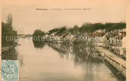 AK / Ansichtskarte Nemours_Seine et Marne Le Loing vue prise au pont Nemours Seine et Marne